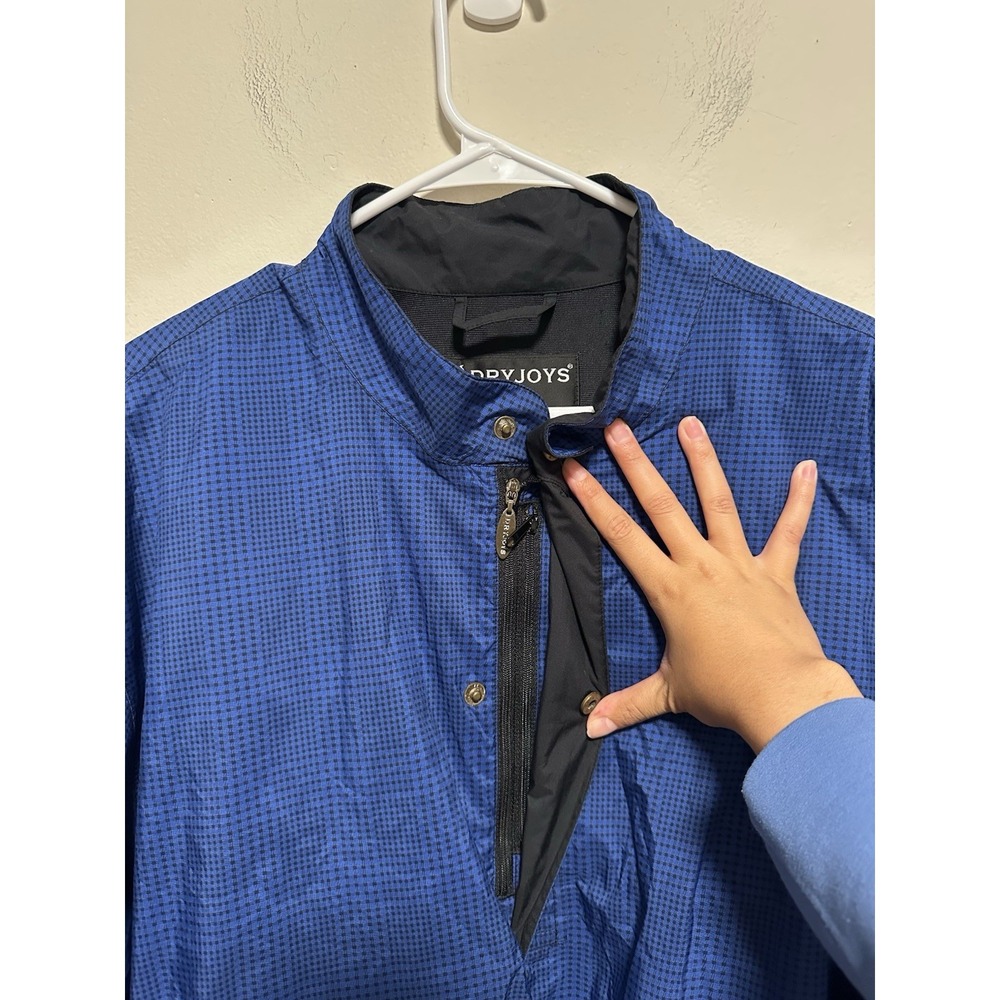 DryJoys By FootJoy Mens Windbreaker Jacket Size Large Long Sleeve Blue - Picture 4 of 8